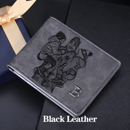 Carteira Black Leather de Couro Personalizada com Foto - Presente Dia dos Pais