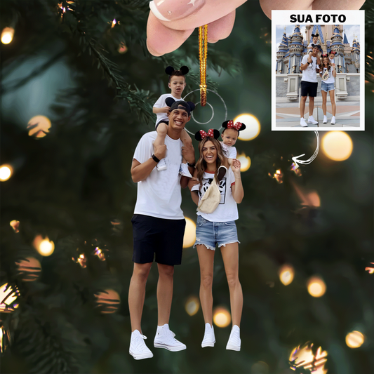 Minha Família - Enfeite de Acrílico com Foto Personalizada - Compre 2 e Leve 3