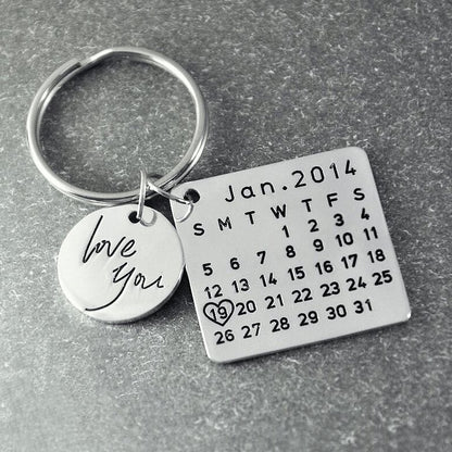 Chaveiro Calendário DATA/MÊS/ANO + ESCRITA (até 10 letras)